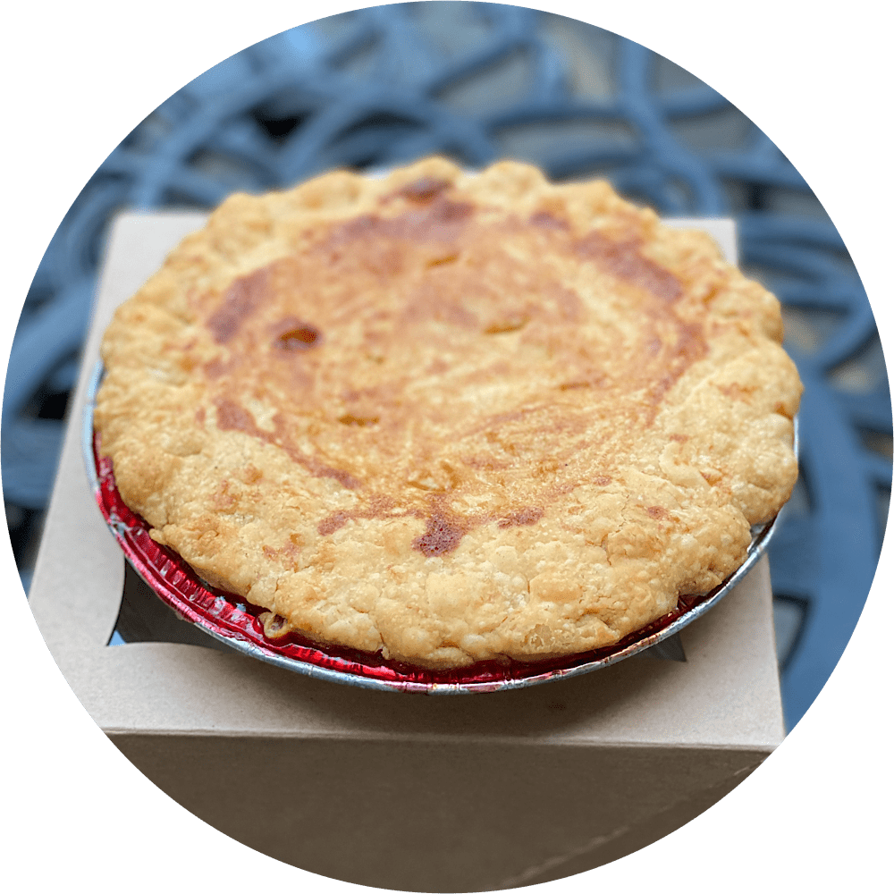 6-inch junior apple pie with golden crust perfect for small gatherings at Petee's NYC