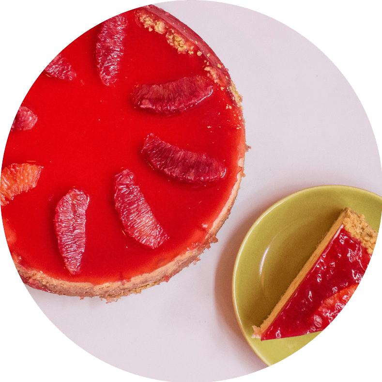 Blood Orange Rose Gelee Cheesecake - Petee's Pie Co.
